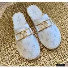 Louis Vuitton Monogram LV Dauphine Espadrilles Slippers White 2021