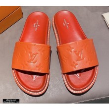 Louis Vuitton Monogram-embossed Slides Mules Orange 2021