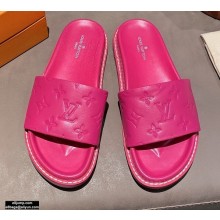 Louis Vuitton Monogram-embossed Slides Mules Fuchsia 2021
