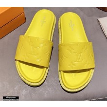Louis Vuitton Monogram-embossed Slides Mules Yellow 2021