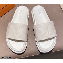 Louis Vuitton Monogram-embossed Slides Mules White 2021