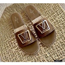 Louis Vuitton Monogram LV Square Espadrilles Slipper Sandals Brown 2021