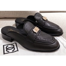 Chanel Quilting Boy Mules Black 2021