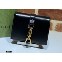 Gucci Jackie 1961 Card Case Wallet 645536 Leather Black 2021