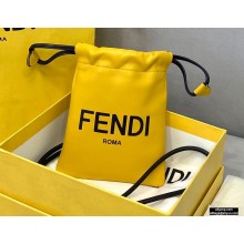 Fendi Leather Phone Pouch Bag with Detachable Necklace Yellow 2021