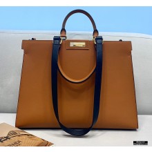 Fendi Leather Small Peekaboo X-Tote Shopper Bag Brown 2021