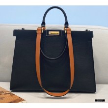 Fendi Leather Small Peekaboo X-Tote Shopper Bag Black 2021