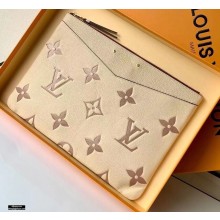 Louis Vuitton Monogram Empreinte Leather Daily Pouch Bag M80174 Cream/Bois de Rose Pink 2021