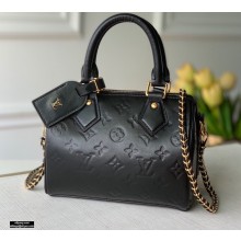 Louis Vuitton Lambskin Embossed Leather Speedy BB Bag M57111 Black 2021