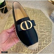 Dior Leather 30 Montaigne Espadrilles Black 2021