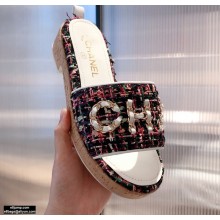 Chanel Chain Logo Tweed Mules G34826 01 2021