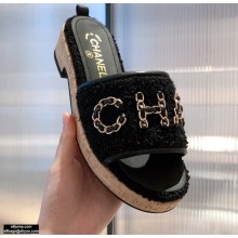 Chanel Chain Logo Tweed Mules G34826 03 2021