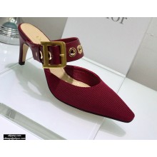 Dior D-Dior Heel 7.5cm Mules Technical Fabric Burgundy 2021