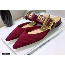 Dior D-Dior Flats Mules Technical Fabric Burgundy 2021
