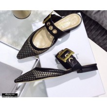 Dior D-Dior Flats Mules Mesh Black 2021