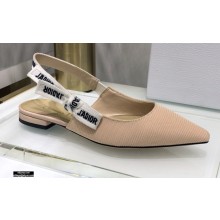 Dior J'Adior Slingback Ballerina Flats Technical Fabric Nude 2021