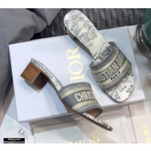 Dior Heel 4.5cm Dway Slides in Embroidered Cotton 03 2021