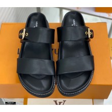 Louis Vuitton Paseo Flat Comfort Mules Black 2021