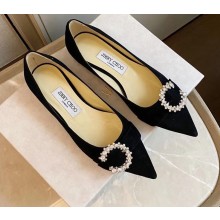 Jimmy Choo SARESA Flats Black with Crystal Embellishment 2021