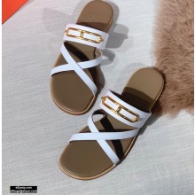 Hermes Claire Sandals White 2021