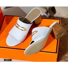 Hermes Heel 6cm Camilla Mules White 2021