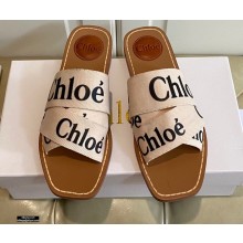 Logo Print Woody Flat Mules in Canvas 01 2021