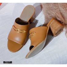 Hermes Heel 6cm Camilla Mules Brown 2021