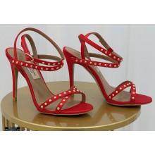 Valentino Heel 10.5cm Studs Sandals Red 2021
