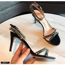 Valentino Heel 7.5cm/10.5cm Rockstud Sandals Black 2021