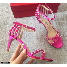 Valentino Heel 7.5cm/10cm Rockstud Sandals Fuchsia 2021