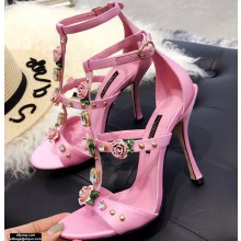 Dolce & Gabbana Rose and Crystal Sandals Pink 2021