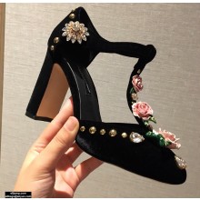 Dolce & Gabbana Heel 10.5cm Vally Lily T-bar Pumps 2021