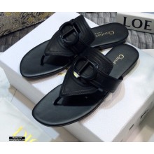 Dior 30 Montaigne Flats Thong Slides Mules So Black 2021