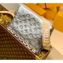 Louis Vuitton Monogram-embossed Lambskin Coussin PM Bag M57913 Silver 2021