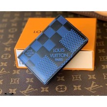 Louis Vuitton Damier Infini 3D Leather Pocket Organizer Wallet N60439 Blue 2021