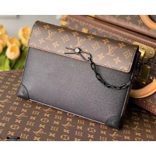 Louis Vuitton Taiga Leather Pochette Voyage Steamer Bag M30583 Black 2021