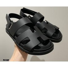Hermes Takara Sandals Top Quality Black 2021