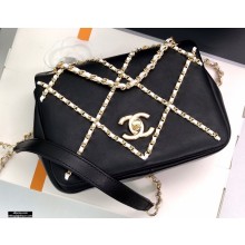 Chanel Small Flap Bag with Entwined Chain AS2382 Black 2021
