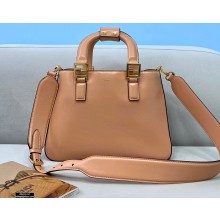 Fendi Leather FF Tote Small Bag Nude Pink 2021