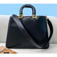 Fendi Leather FF Tote Medium Bag Black 2021