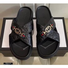 Gucci GG Embossed Men's Slide Sandals 01 2021