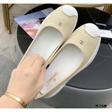 Chanel Vintage Canvas Logo Shoes Beige 2021
