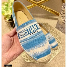 Dior Granville Espadrilles In D-Stripes Embroidered Cotton Blue 2021