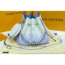 Louis Vuitton Mahina Perforated Leather Bella Bucket Bag M57856 Gradient Blue 2021