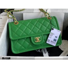 Chanel Grained Calfskin Medium Flap Bag AS2357 Green 2021