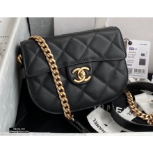 Chanel Calfskin Mini Messenger Bag AS2484 Black 2021