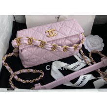 Chanel Crumpled Lambskin Small Hobo Bag AS2479 Light Pink 2021