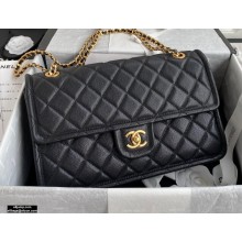 Chanel Grained Calfskin Large Flap Bag AS2358 Black 2021