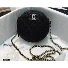 Chanel Grained Calfskin Round Clutch with Chain Bag AP2034 Black 2021
