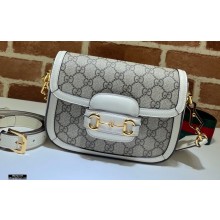Gucci Horsebit 1955 Mini Shoulder Bag 658574 GG Supreme Canvas White 2021